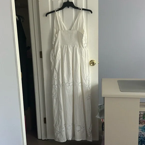 Anthropologie Vineet Bahl White Floral Cutwork Midi Dress - Size: XL - Picture 14 of 14